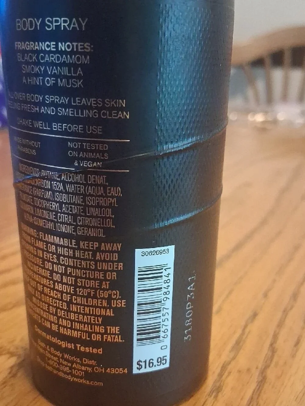 Bath & Body Works Noir Men’s Body Spray - Black with Gold Accents